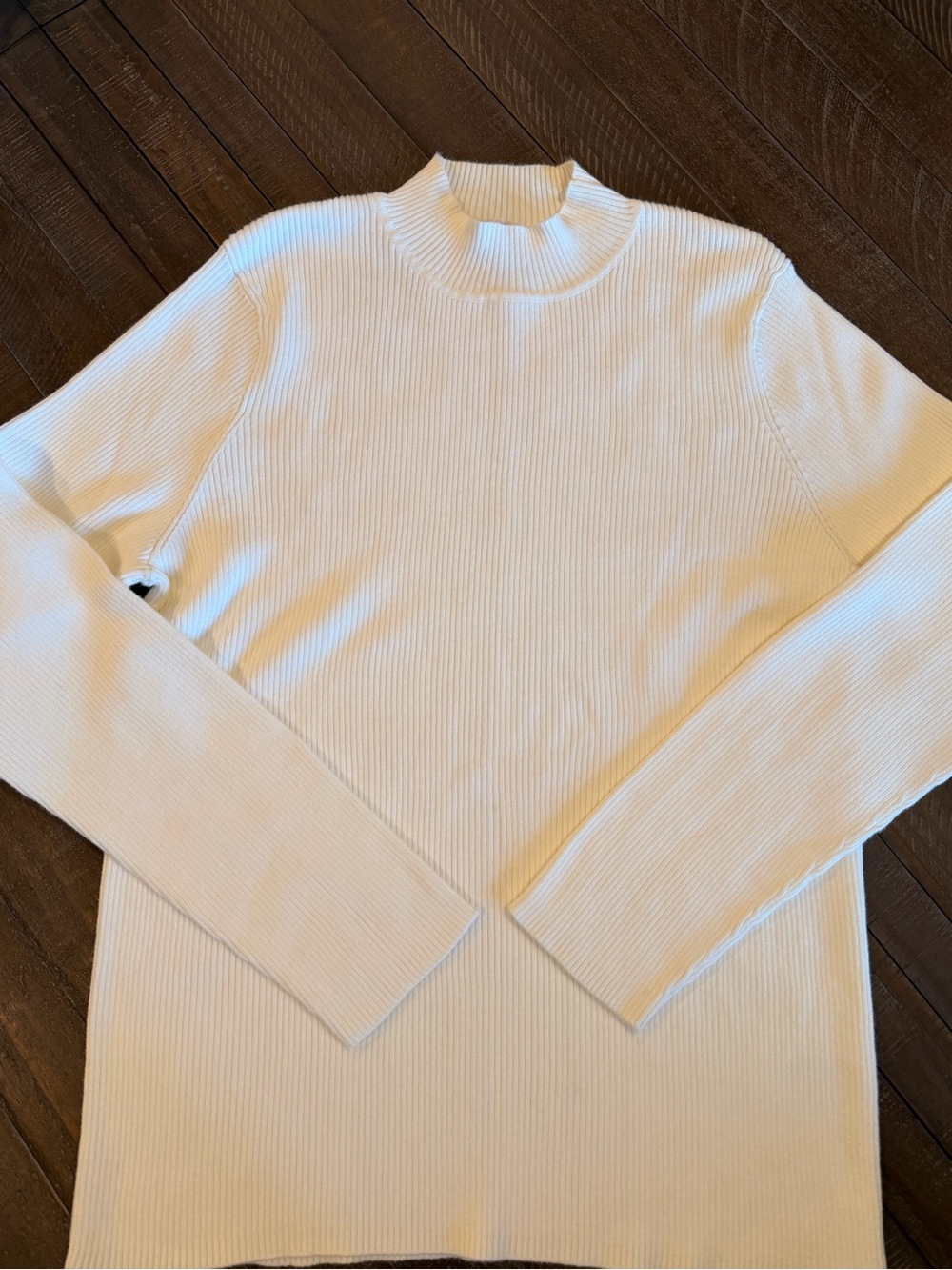 Northern Reflections White Ribbed Mock Neck Sweater Women’s XL